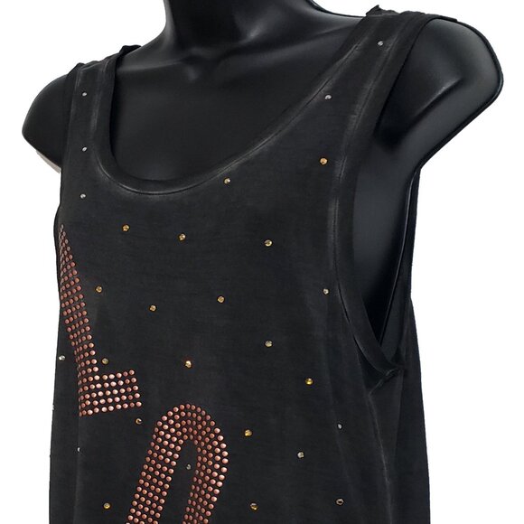 LOVE Women's Vintage Black Tunic Tank - Picture 3 of 6